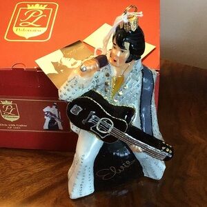 Elvis Presley Glass Ornament Christmas Kurt Adler Polonaise Jumpsuit AP1686